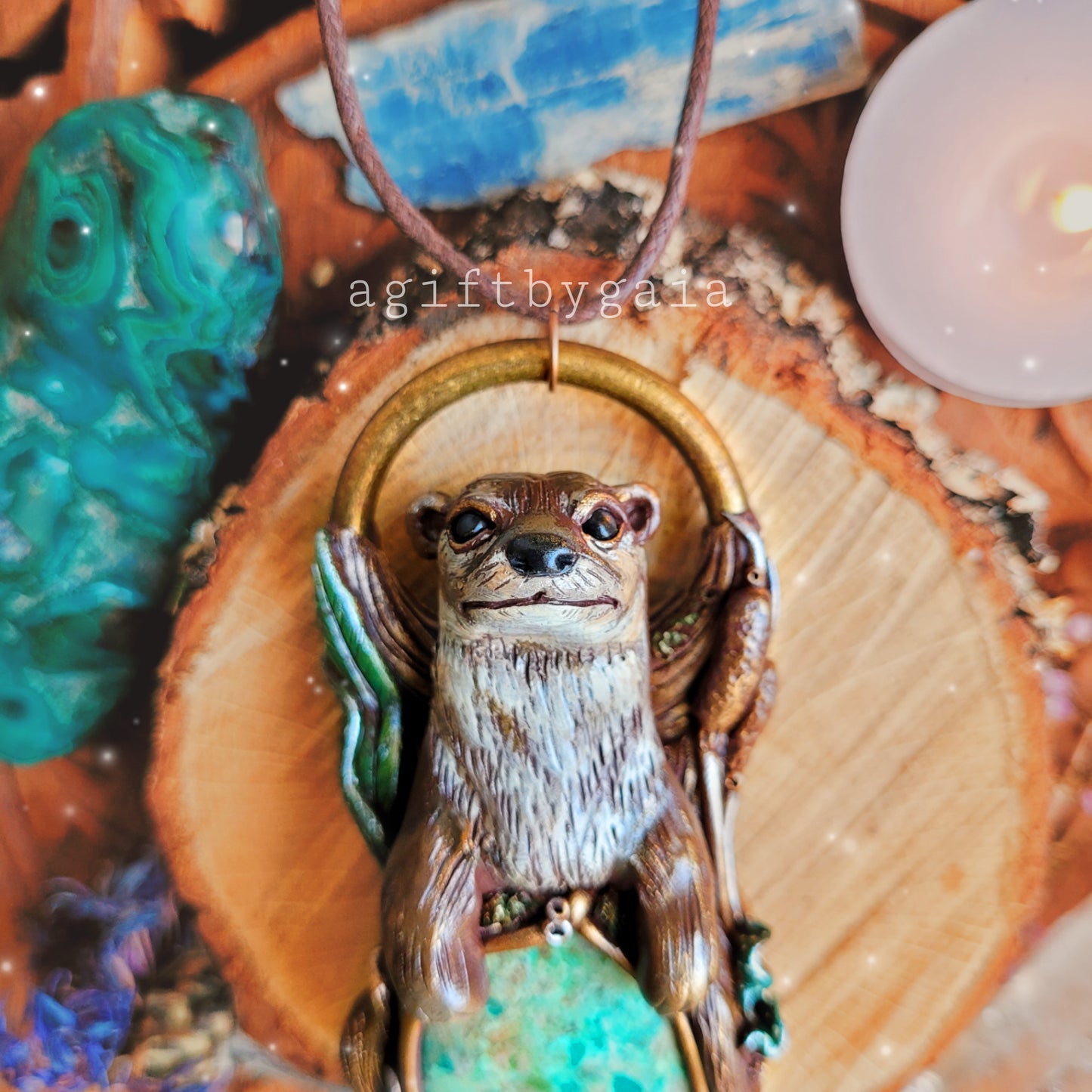 Otter in the Reeds Talisman ~ Crysocolla