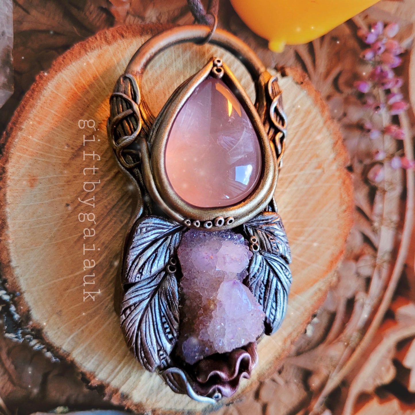 Self-Love Faery Wing Talisman ~ Fairy and Rose Quartz