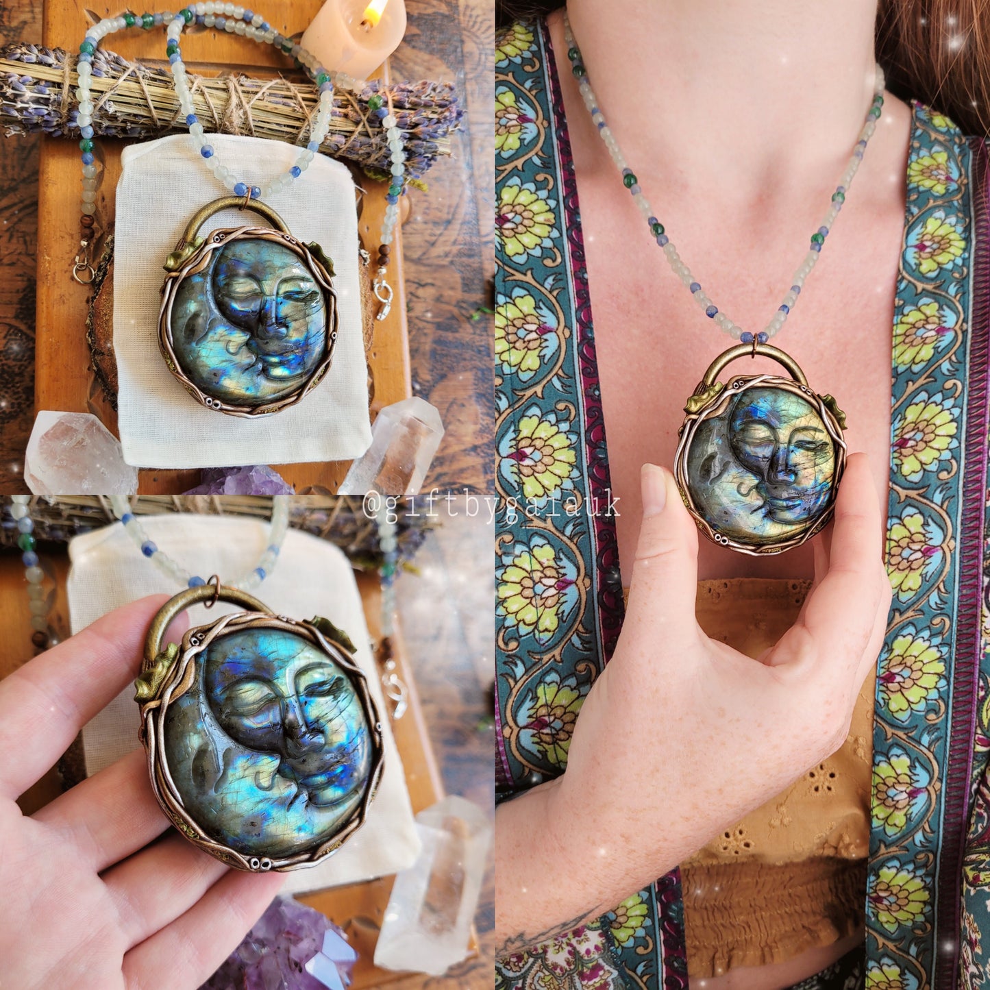 Lunar Goddess Crystal Beaded Talisman