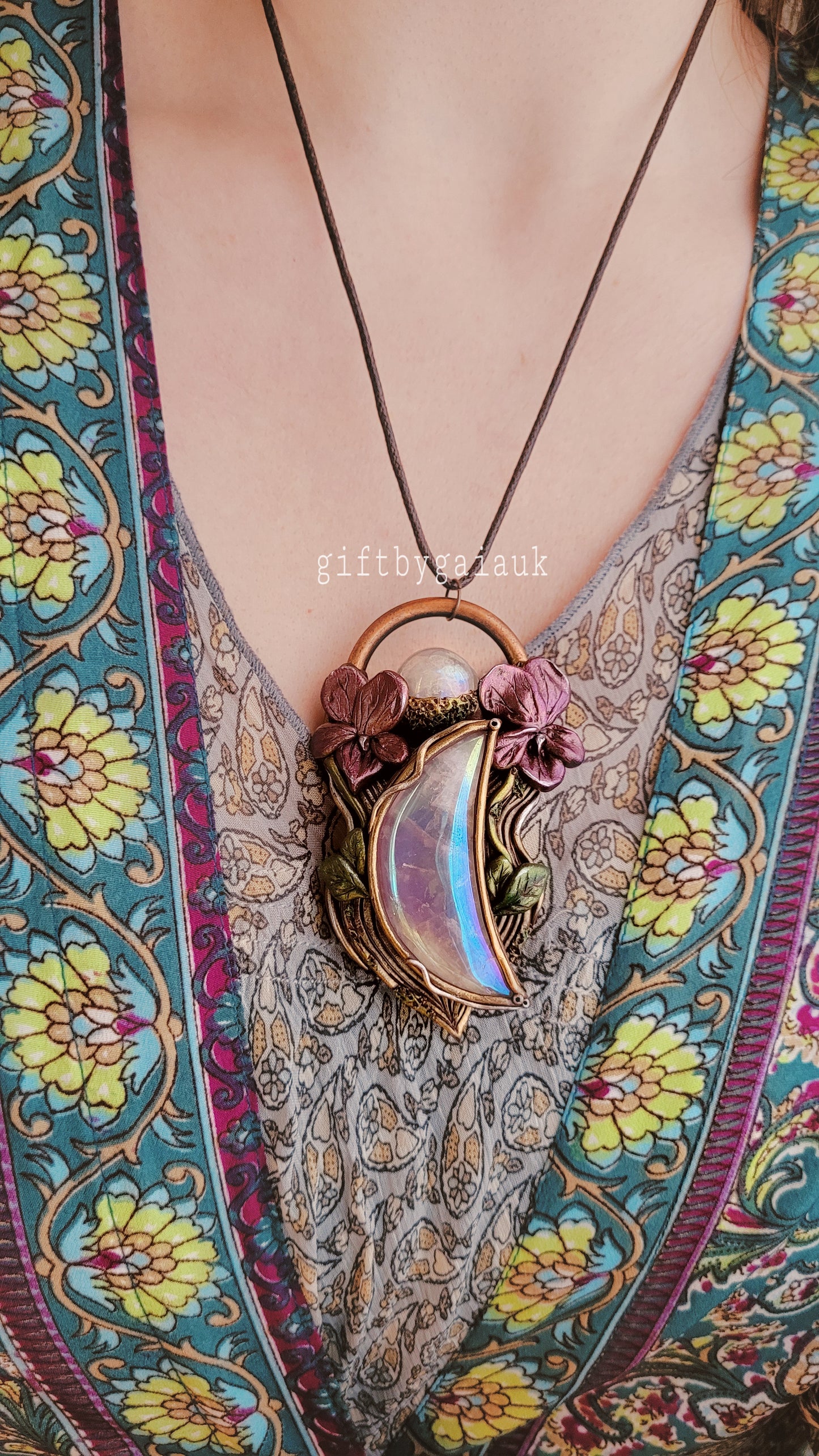 Wild Violets Talisman ~ Rose Aura Quartz