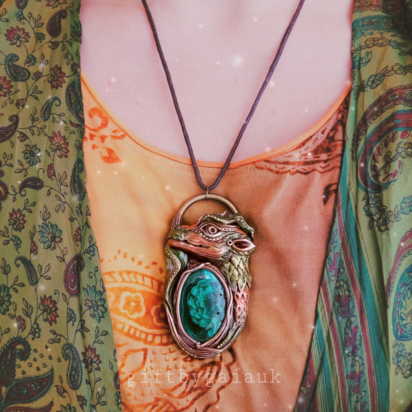 Prosperous Dragon Talisman ~ Malachite