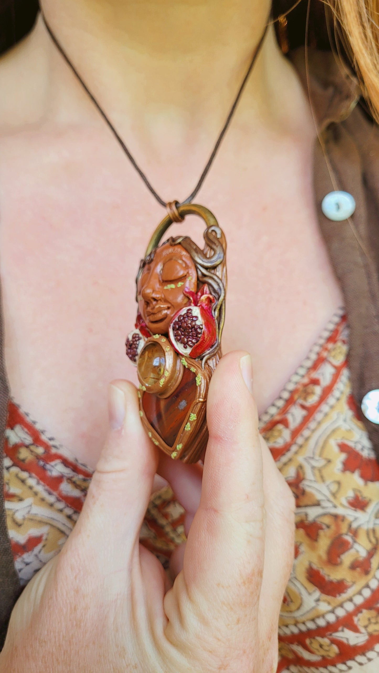 Pomegranate Goddess of Abundance, Bliss & Pleasure ~ Red Jasper & Citrine