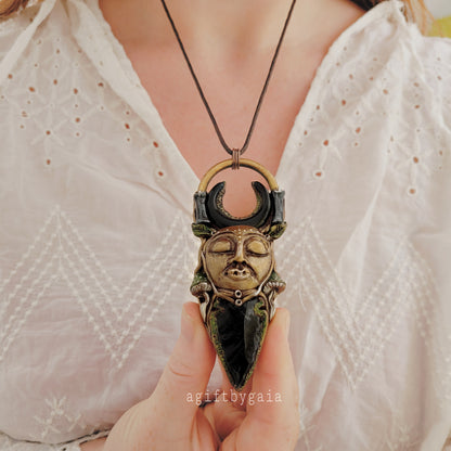 Goddess of the Dark Candle Talisman ~ Black Obsidian