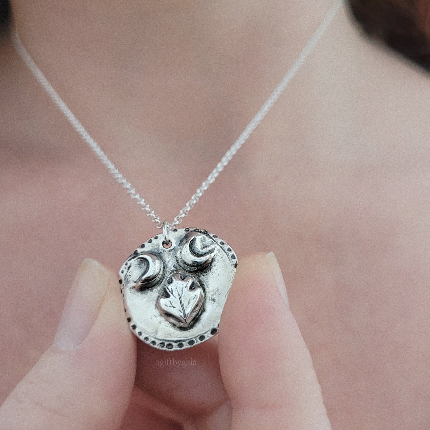 'Sky & Earth' Sacred Spell Coin Talisman ~ Fine recycled 999 Silver