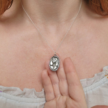 Luna Lavender Coin Talisman ~ Fine Silver