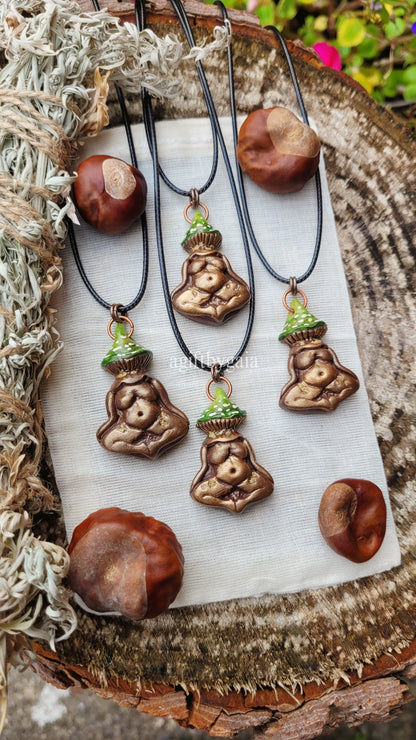Divine Masculine Feminine Harmony Mushrooms ~ Clay Talisman