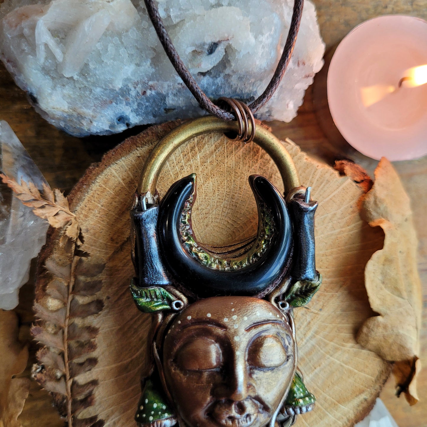 Goddess of the Dark Candle Talisman ~ Black Obsidian