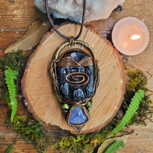 Stone Circle Labyrinth by Moonlight Talisman ~ Rainbow Moonstone