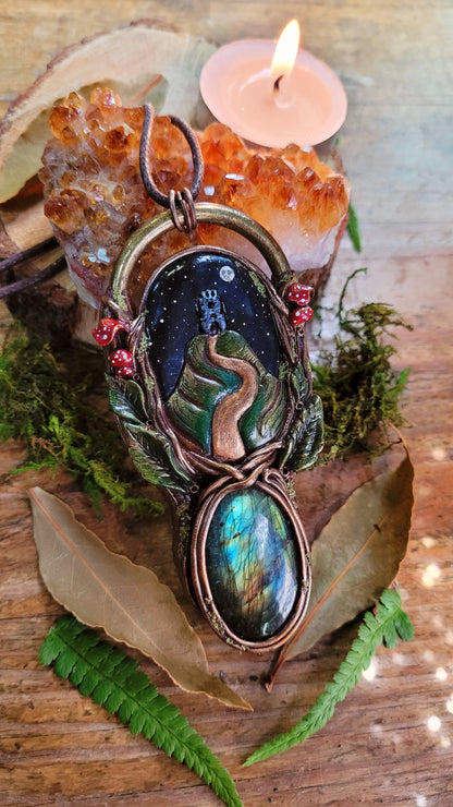 Glastonbury Tor by Moonlight Talisman ~ Labradorite