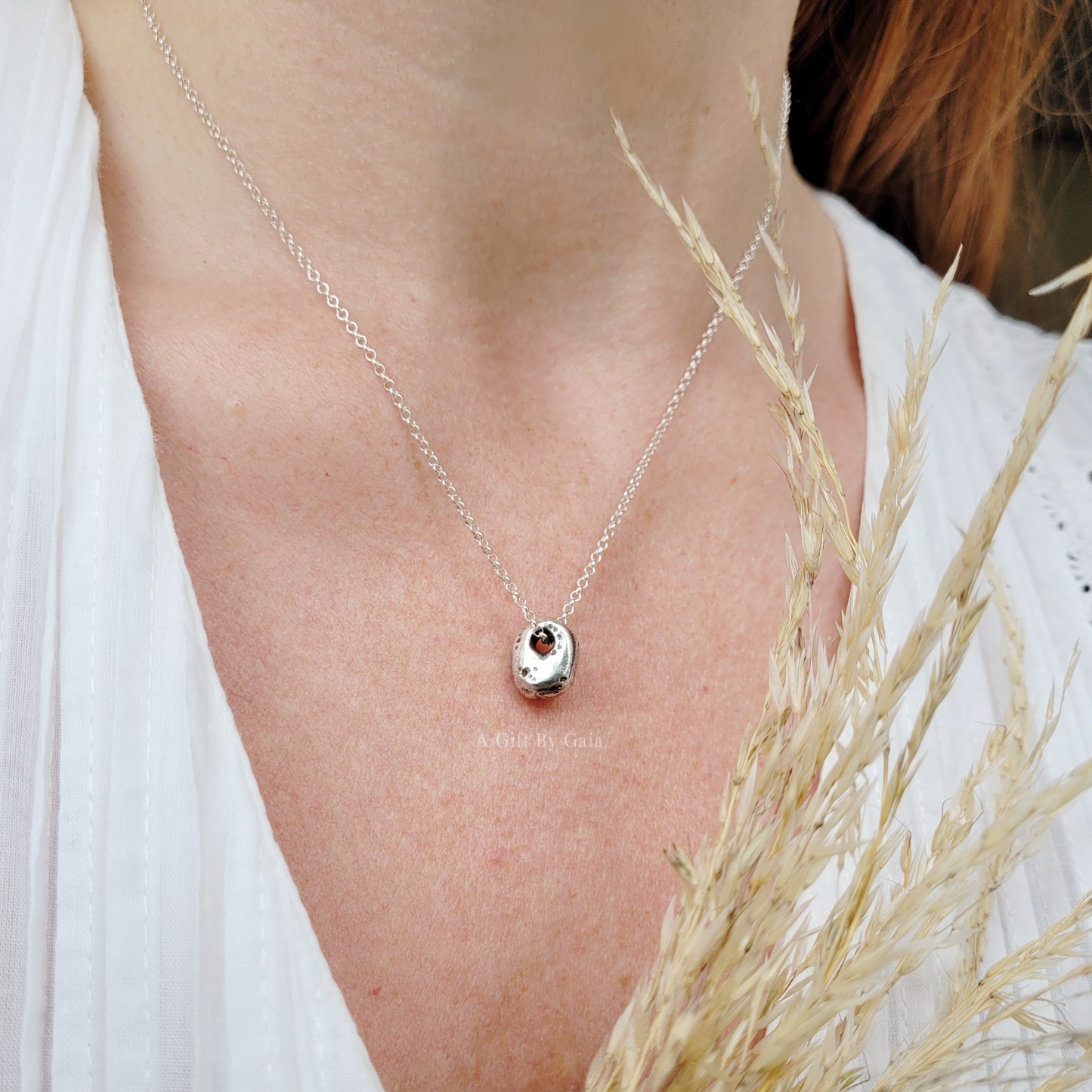 Stackable Hag stone Talismans ~ Recycled Fine Solid Silver
