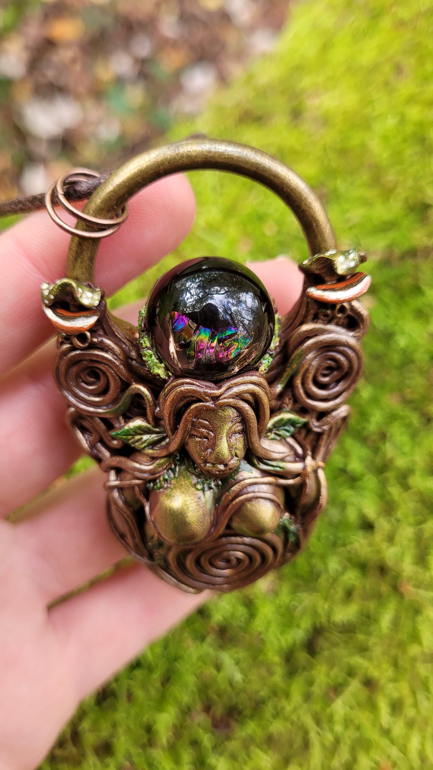 The Spiral Goddess Talisman ~ Rainbow Smokey Quartz & Natural Citrine