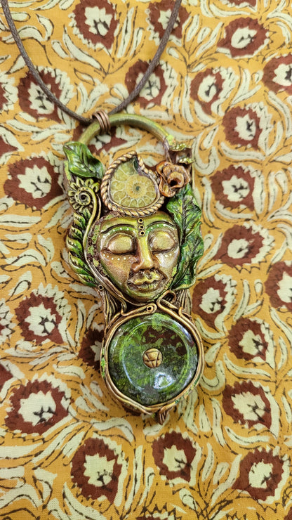 Earth Mother Goddess Talisman ~ Dragons Blood & Ammonite