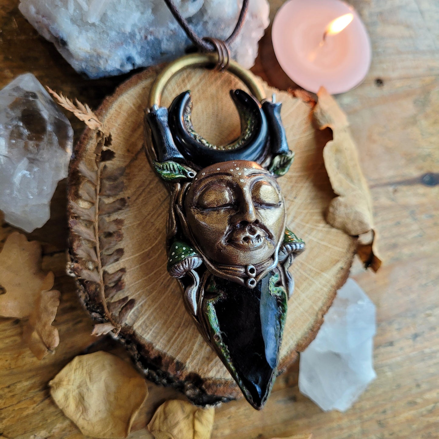 Goddess of the Dark Candle Talisman ~ Black Obsidian