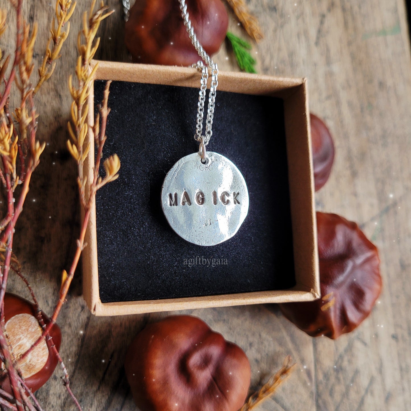 'Magick' Sacred Spell Coin Talisman ~ Fine 999 Recycled Silver