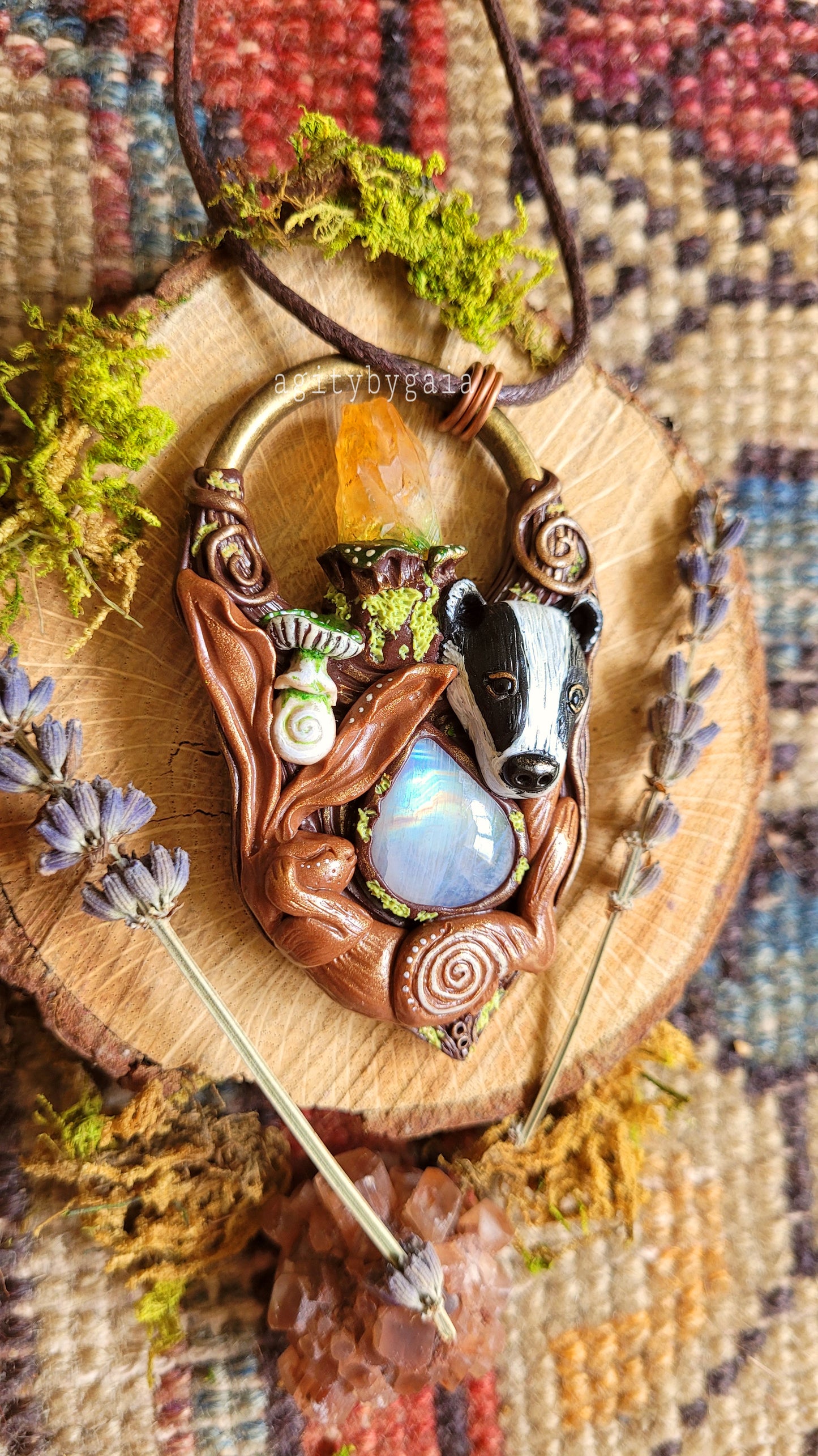 Animals of the Wild Wood Talisman ~ Moonstone & Citrine