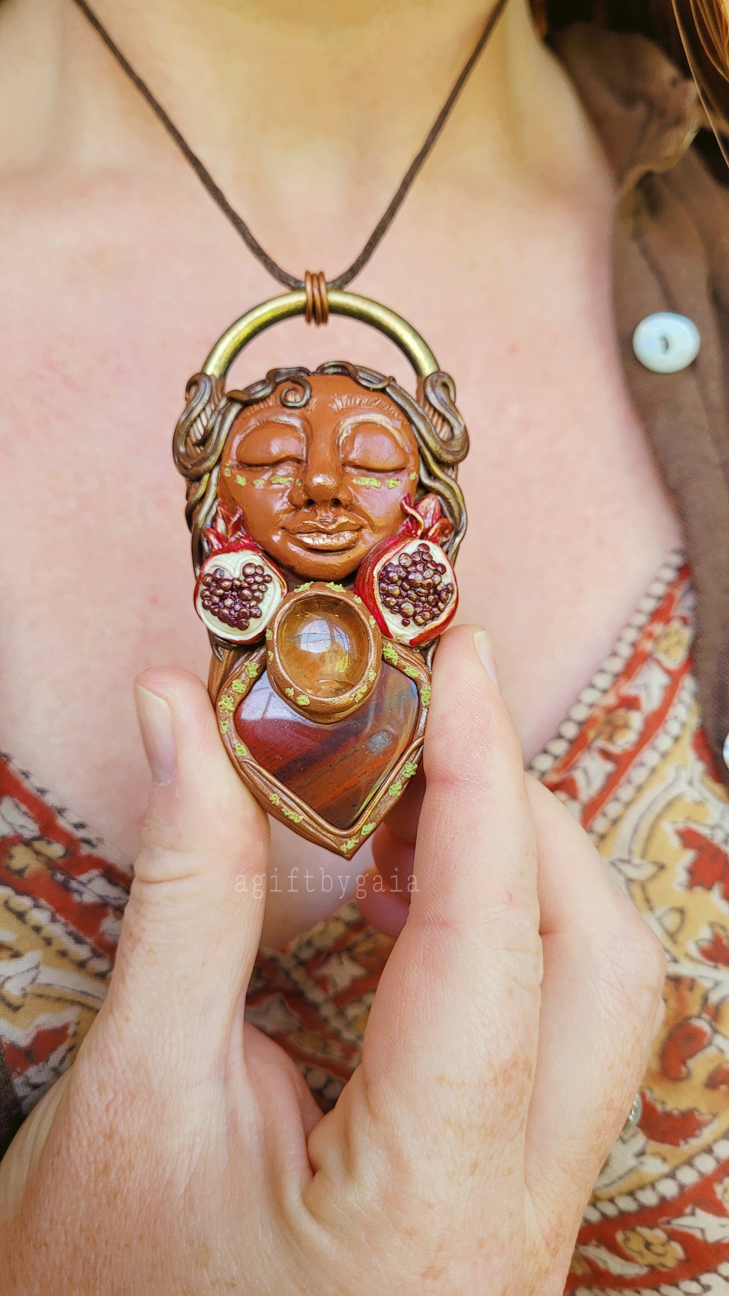 Pomegranate Goddess of Abundance, Bliss & Pleasure ~ Red Jasper & Citrine