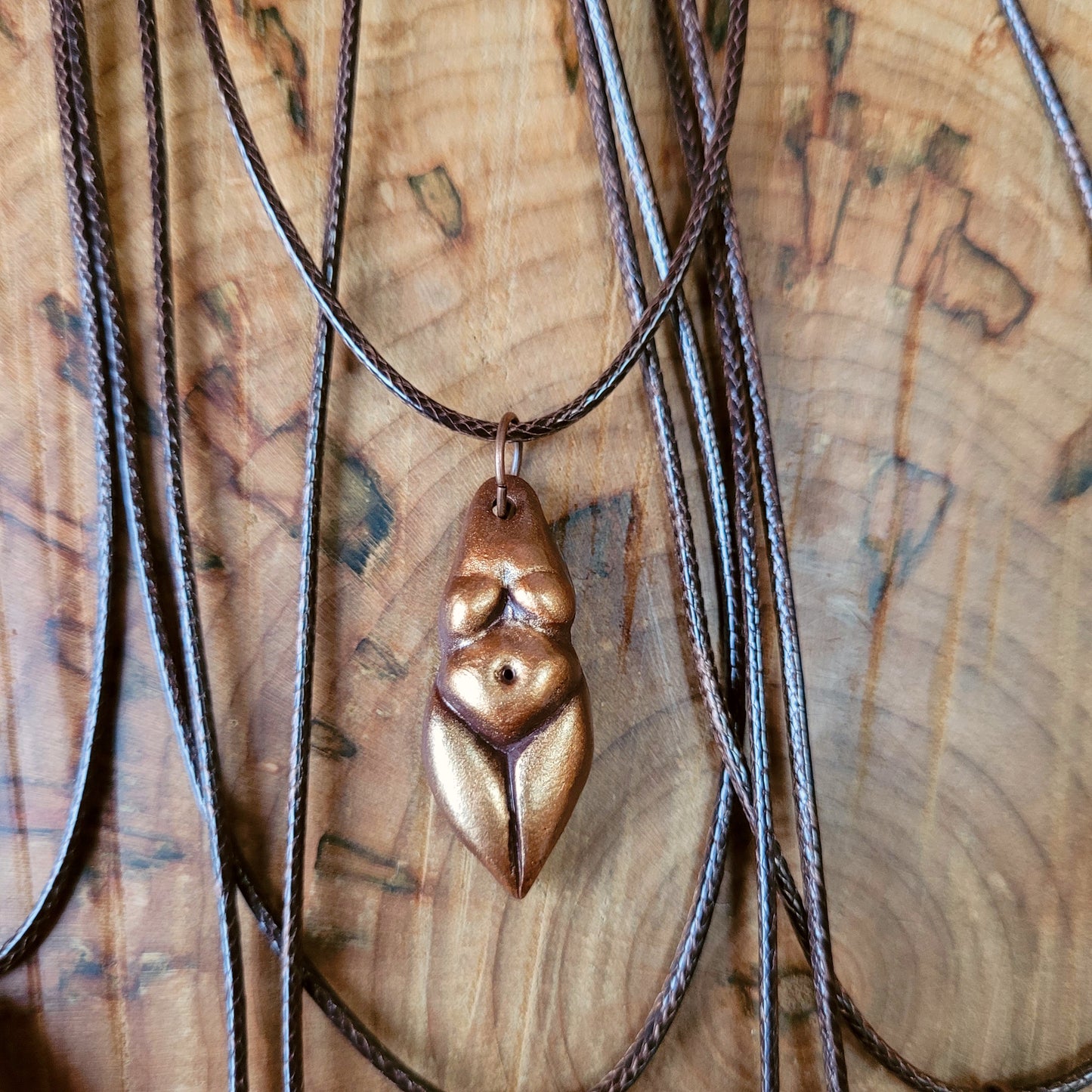 Clay Copper Goddess Pendant