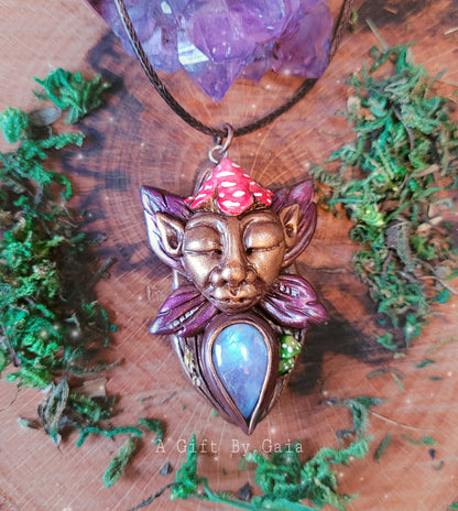 Fairy Pendant Talisman ~ Rainbow Moonstone