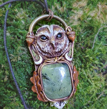 Load image into Gallery viewer, Tawny Owl Talisman (Autumn Edition) ~ Prehnite