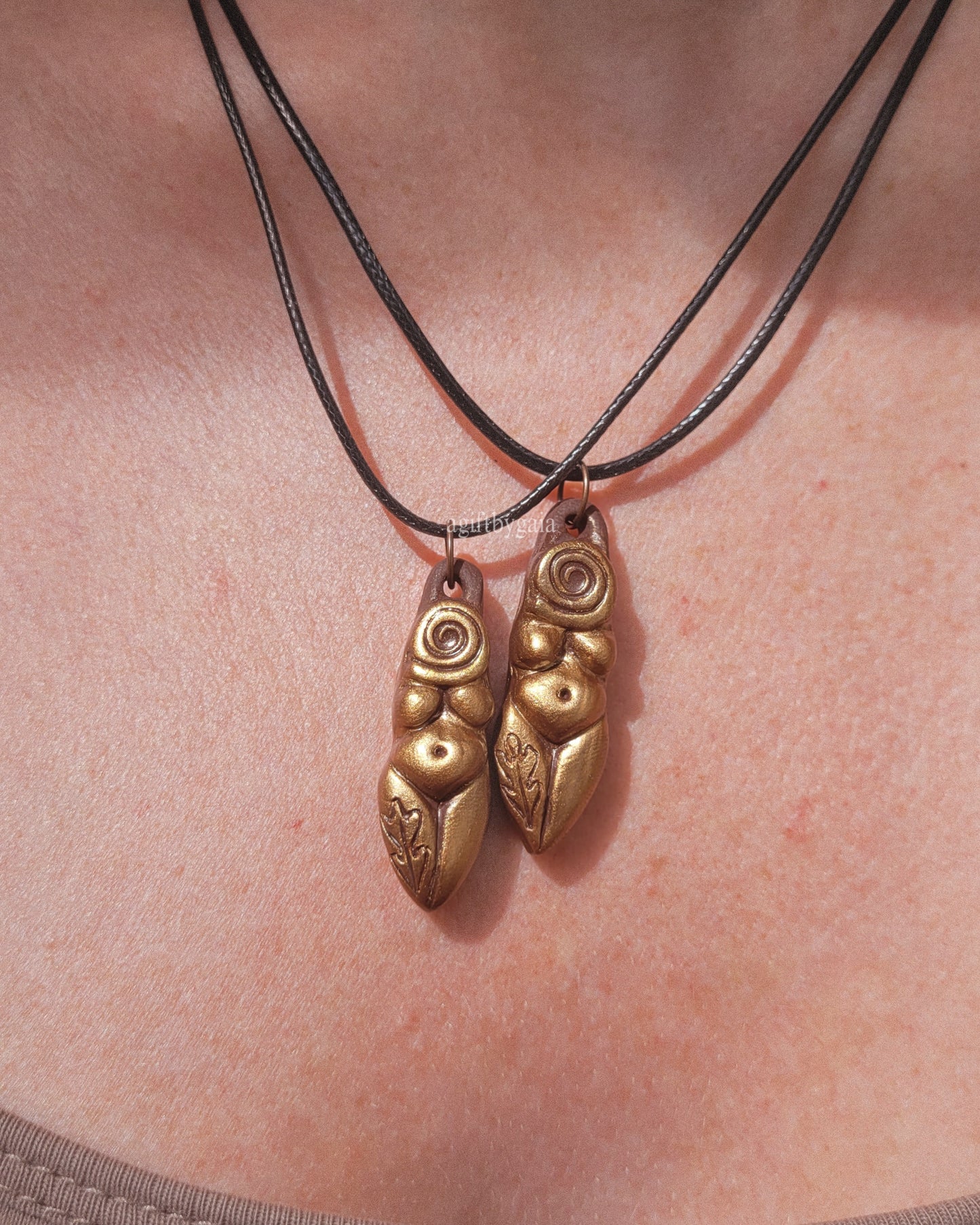 Oak & Spiral Clay Goddess Talisman