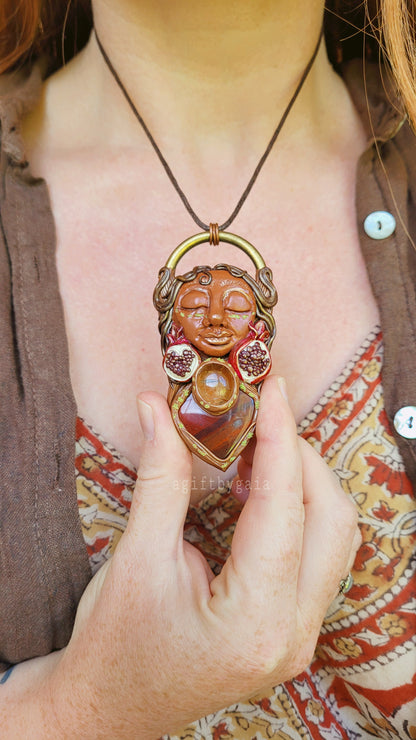 Pomegranate Goddess of Abundance, Bliss & Pleasure ~ Red Jasper & Citrine