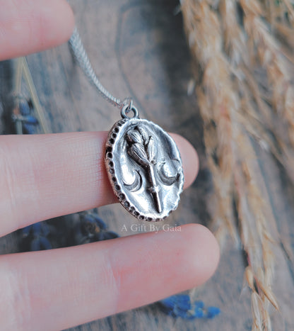 Luna Lavender Coin Talisman ~ Fine Silver
