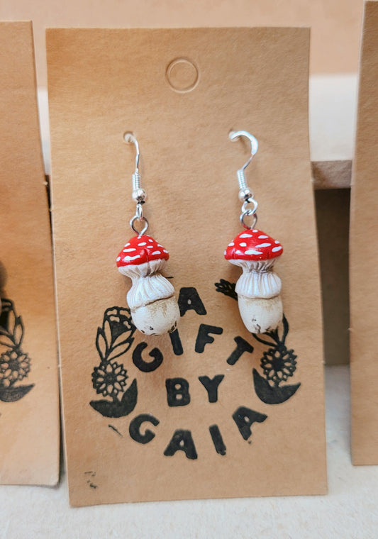 Silver Plated Toadstool Earrings