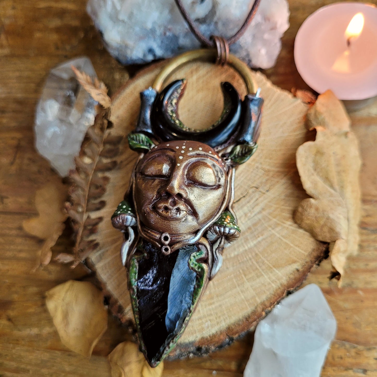 Goddess of the Dark Candle Talisman ~ Black Obsidian