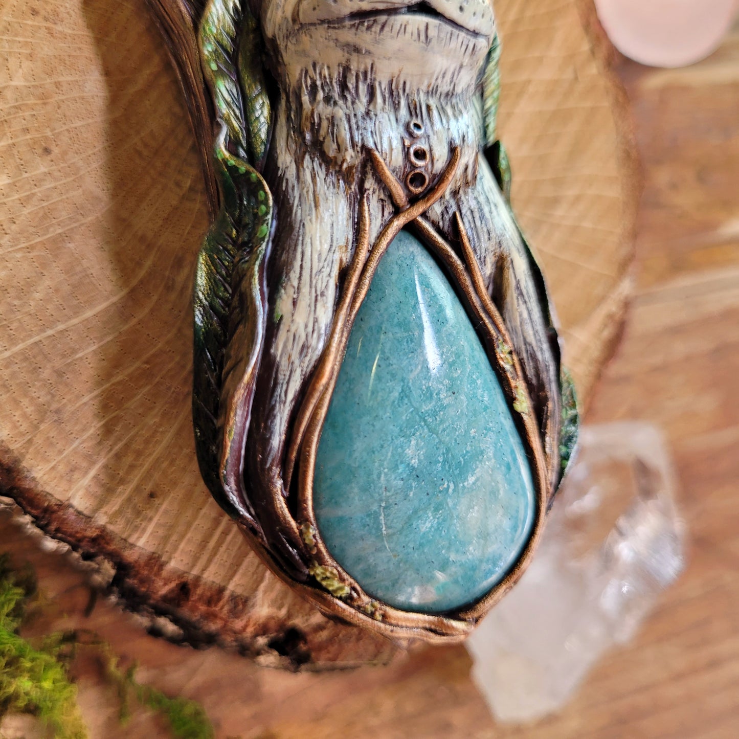 Otter in the Reeds Talisman ~ Aura Rose Quartz & Amazonite