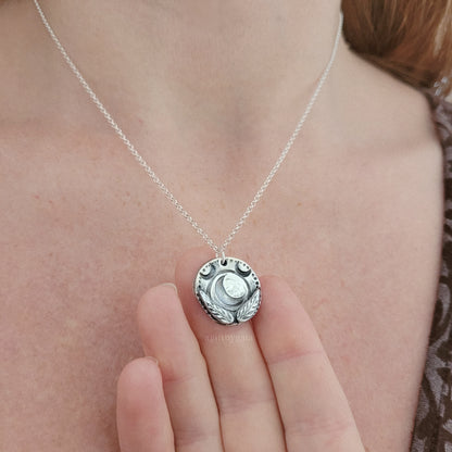 'Sacred Life' Spell Coin Talisman ~ Recycled Fine 999 Silver