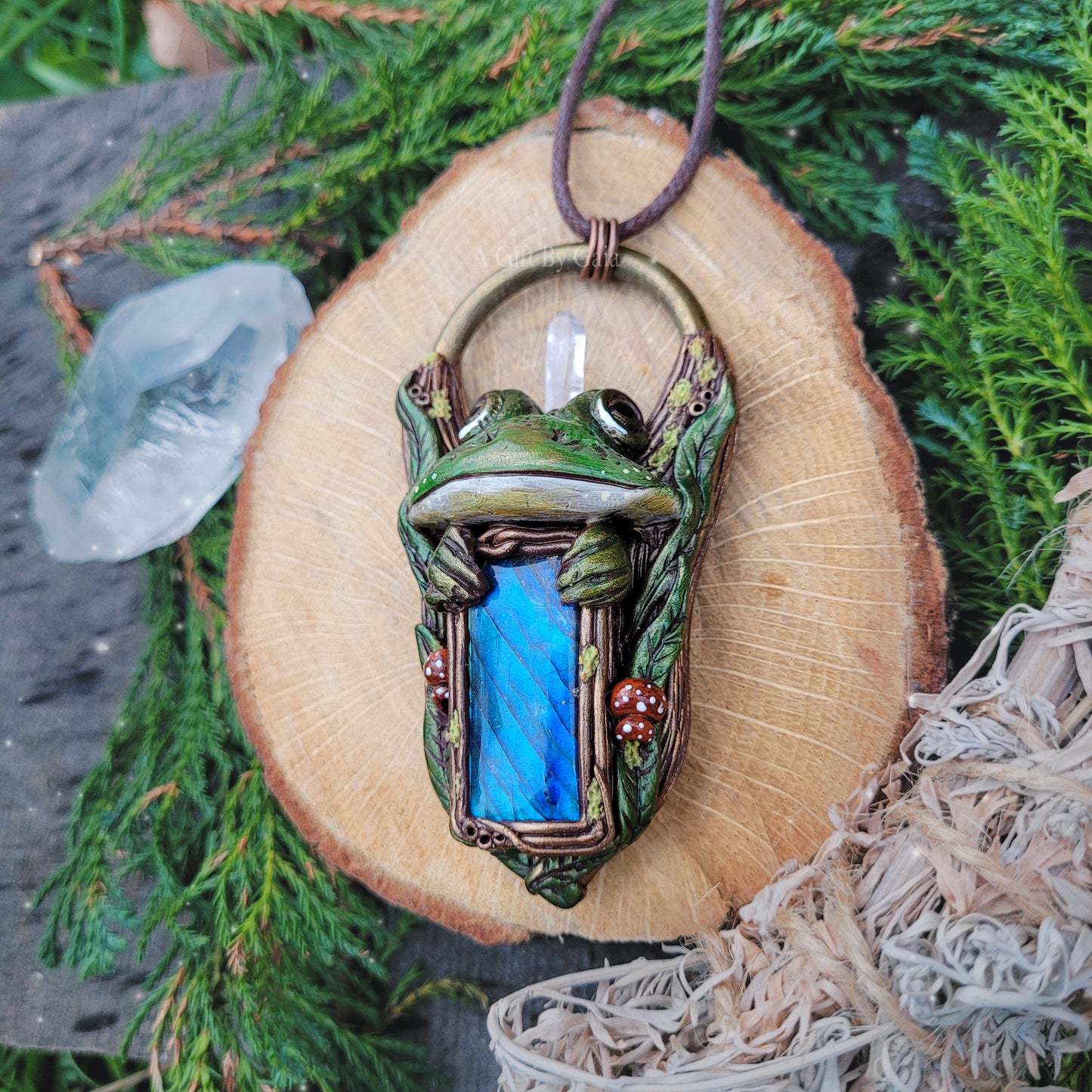 Prosperous Frog Talisman ~ Blue Labradorite