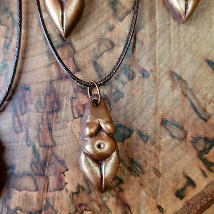 Clay Copper Goddess Pendant