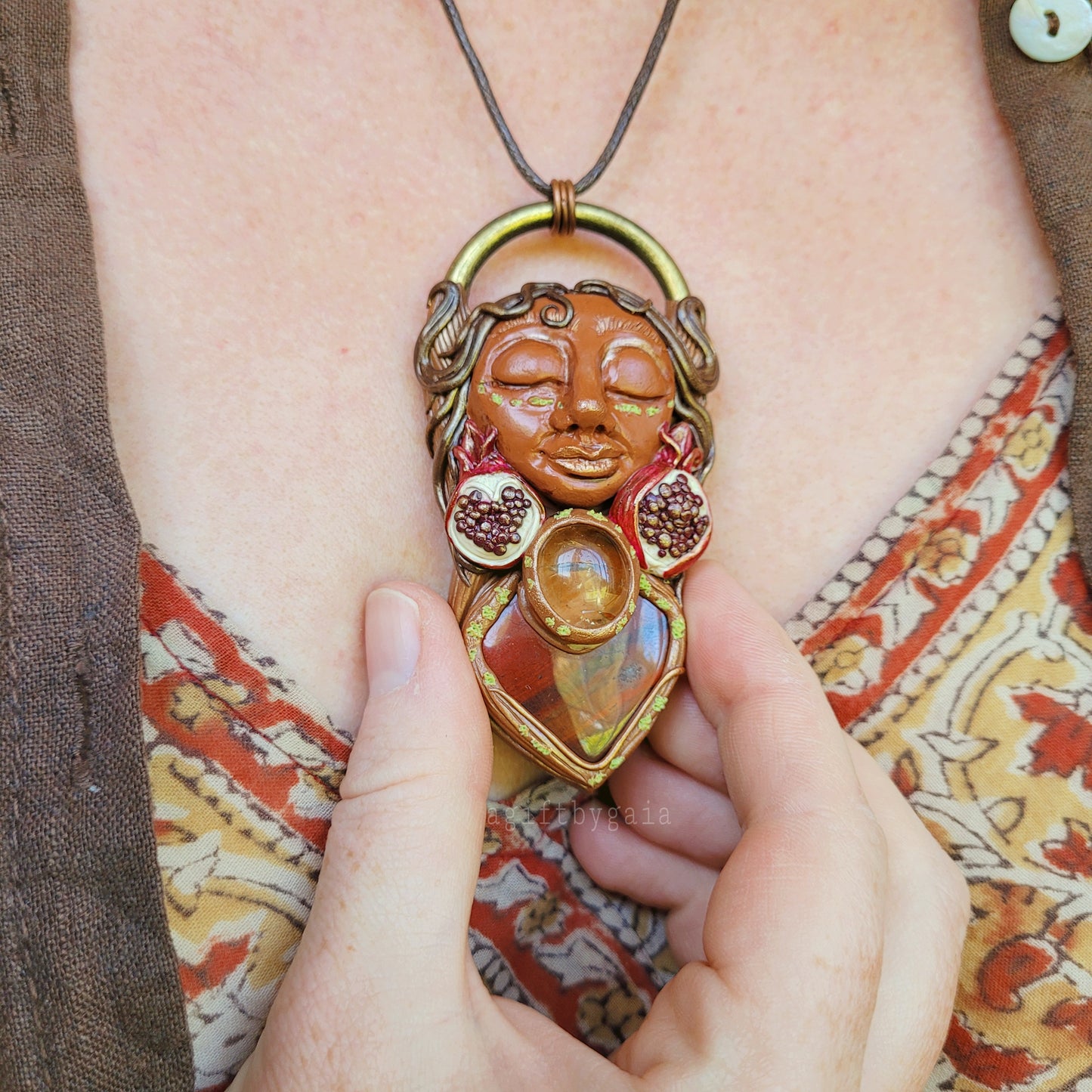 Pomegranate Goddess of Abundance, Bliss & Pleasure ~ Red Jasper & Citrine