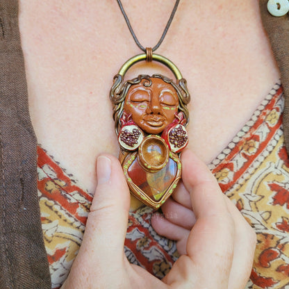 Pomegranate Goddess of Abundance, Bliss & Pleasure ~ Red Jasper & Citrine