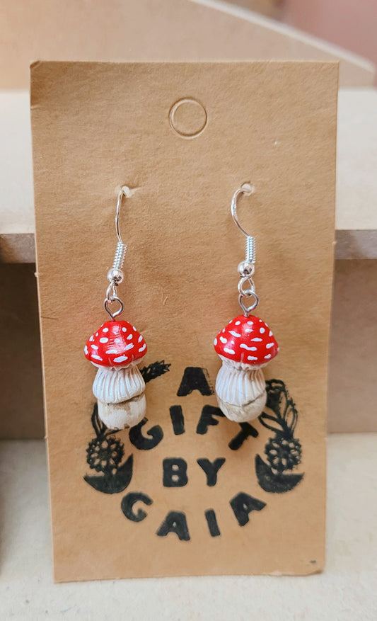 Silver Plated Toadstool Earrings