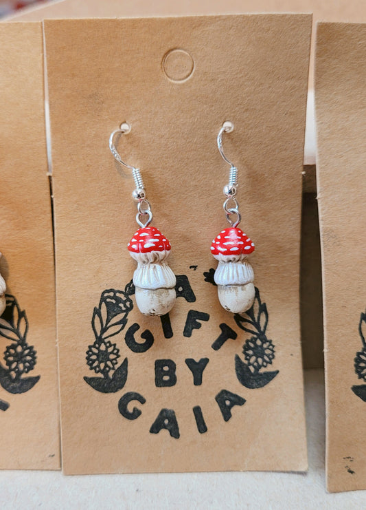 Silver Plated Toadstool Earrings