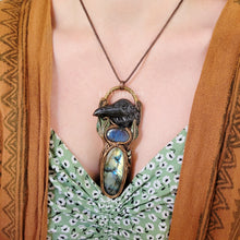 Load image into Gallery viewer, Crow in the Sage Talisman ~ Labradorite