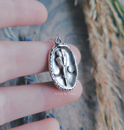 Luna Lavender Coin Talisman ~ Fine Silver