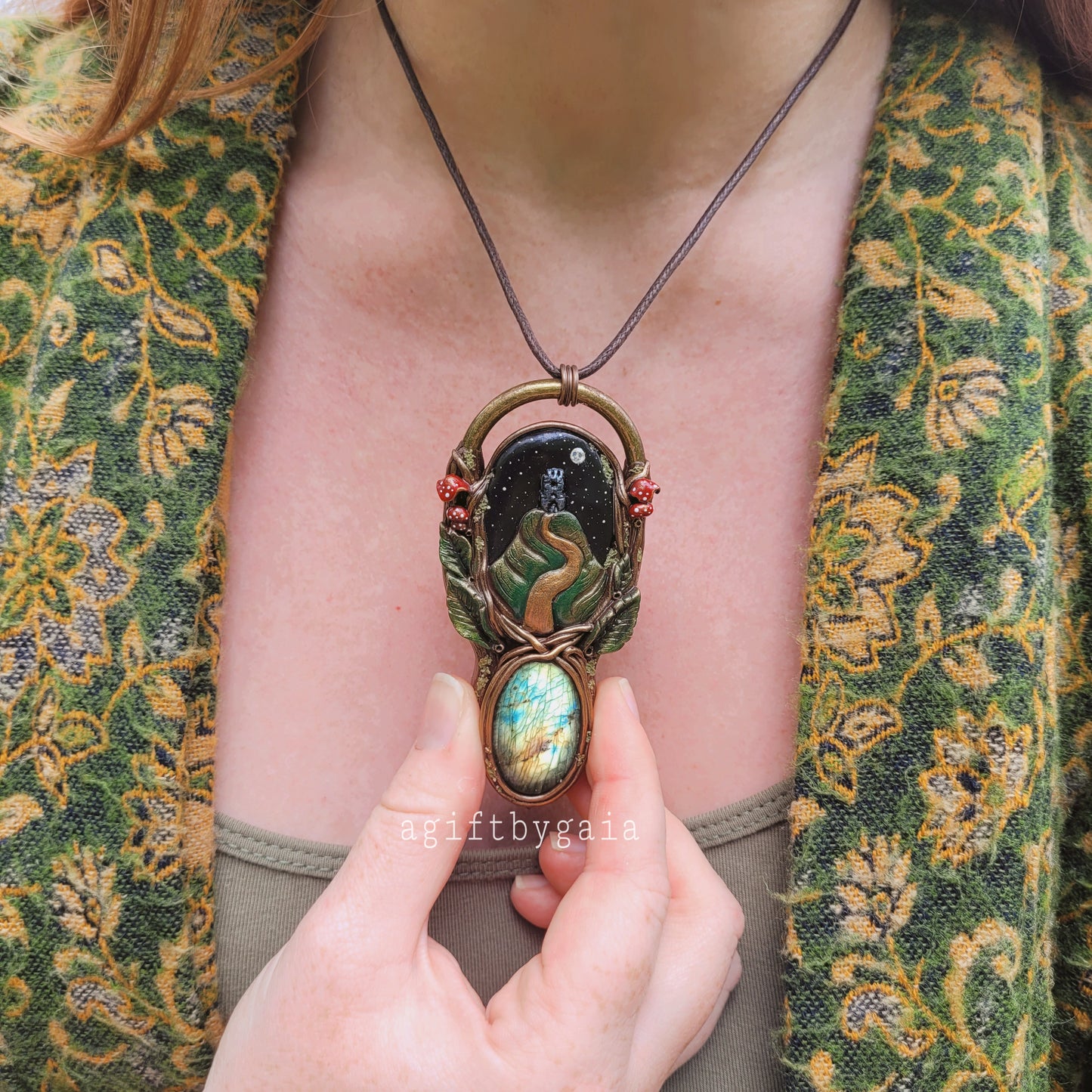 Glastonbury Tor by Moonlight Talisman ~ Labradorite