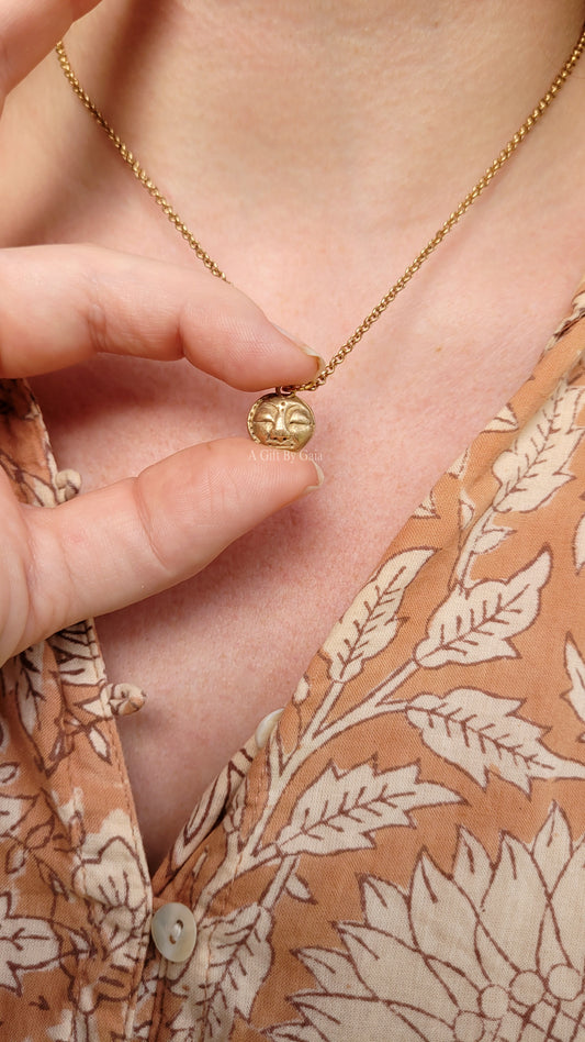 Sleepy Moon Talisman ~ Bronze