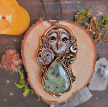 Load image into Gallery viewer, The Owl &amp; Her Baby Talisman ~ Prehnite