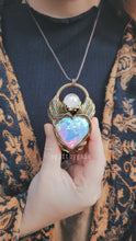 Load image into Gallery viewer, Angel Wing Heart Talisman ~ Aura Rose Quartz &amp; Angel Aura Opalite