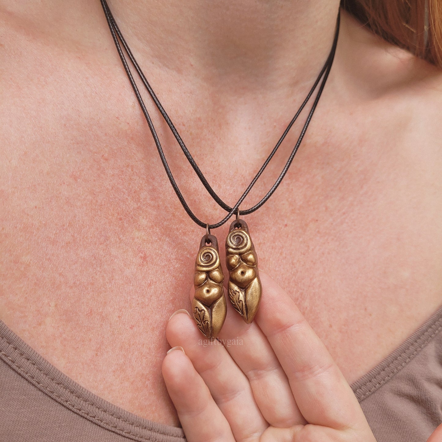Oak & Spiral Clay Goddess Talisman