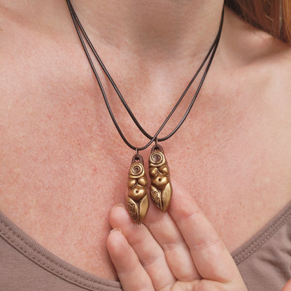 Oak & Spiral Clay Goddess Talisman