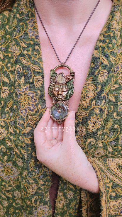 Earth Mother Goddess Talisman ~ Dragons Blood & Ammonite