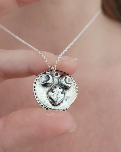 'Sky & Earth' Sacred Spell Coin Talisman ~ Fine recycled 999 Silver