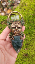 Load image into Gallery viewer, Goddess of the Fern ~ Clear Quartz &amp; Moss Agate Arrowhead