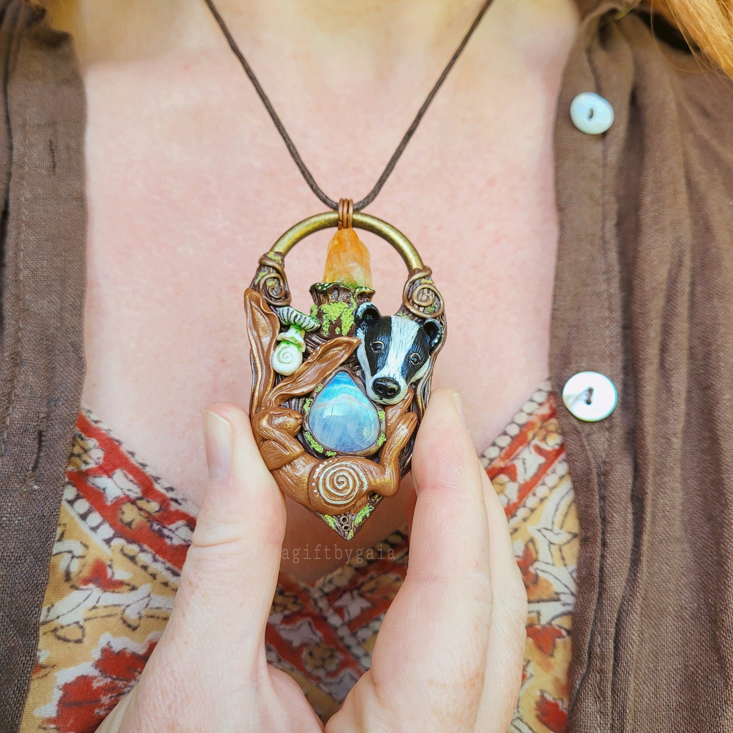 Animals of the Wild Wood Talisman ~ Moonstone & Citrine