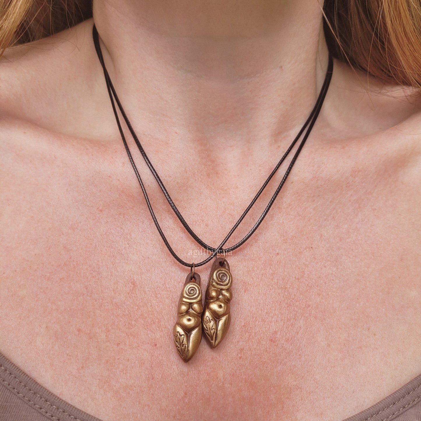Oak & Spiral Clay Goddess Talisman
