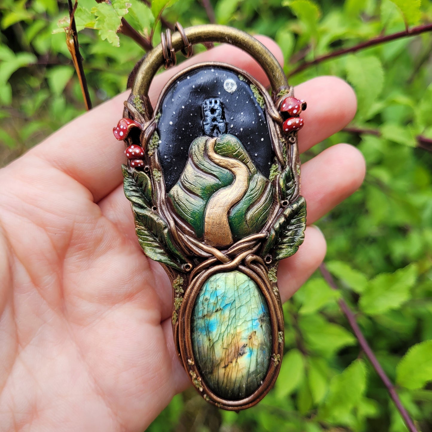 Glastonbury Tor by Moonlight Talisman ~ Labradorite